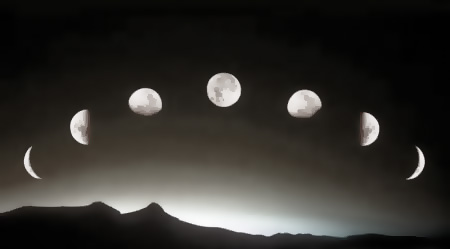 the phases of the moon through the lunar month