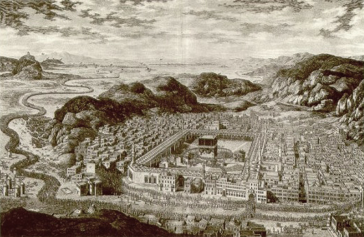 1850 sketch of kaaba and surroundings