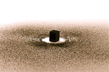 magnet and metal filings representing pilgrims around the Kaaba by artist Ahmed Mater